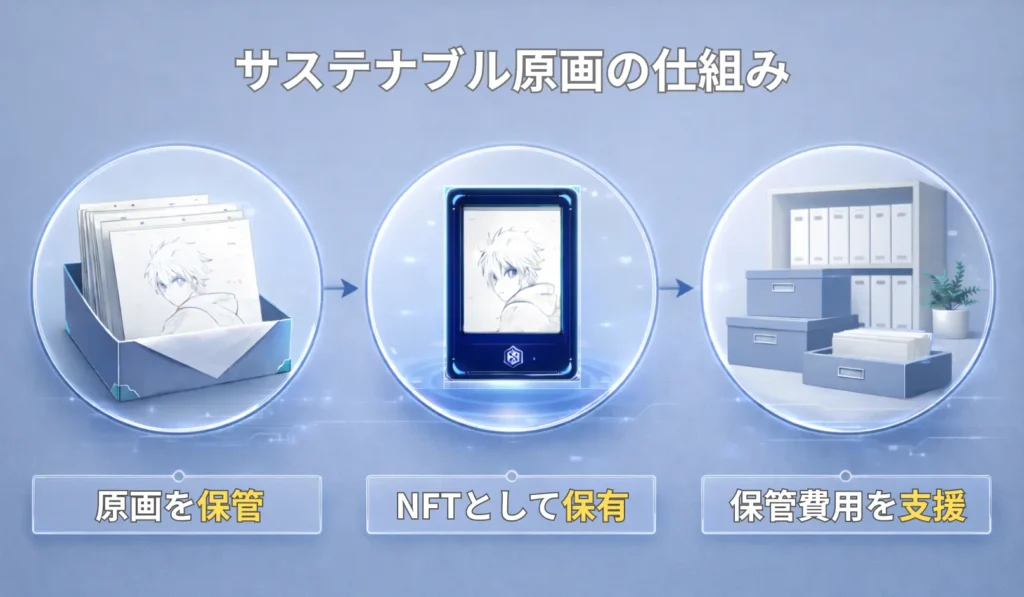 サステナブル原画の仕組みを表した図解