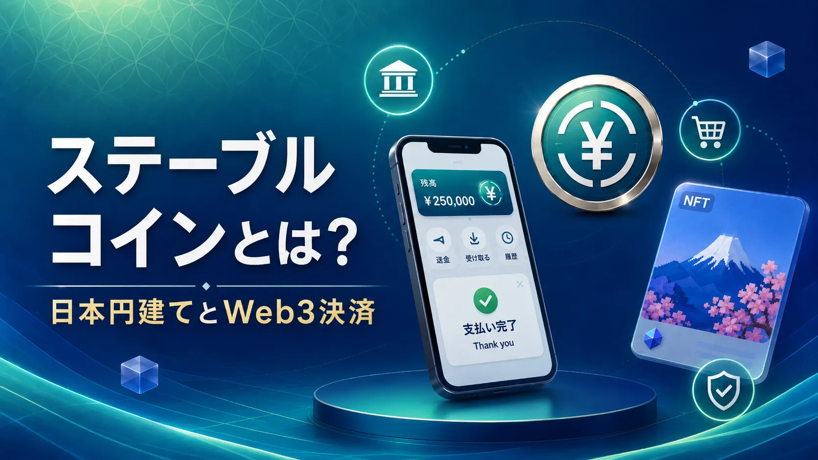 ステーブルコインとは何かを日本円建てとWeb3決済の視点で表現したアイキャッチ画像