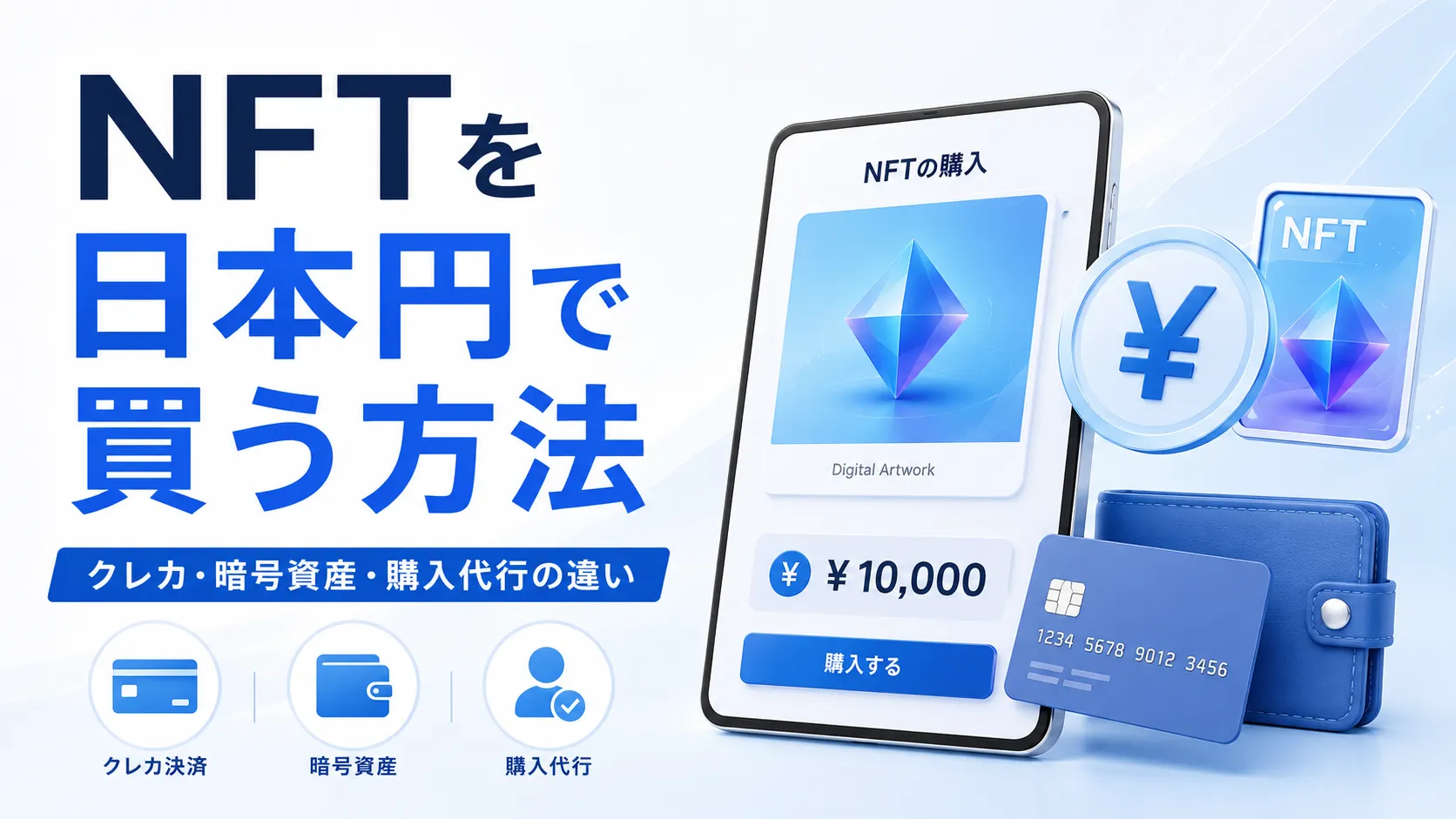 NFTを日本円で買う方法を表したイメージ